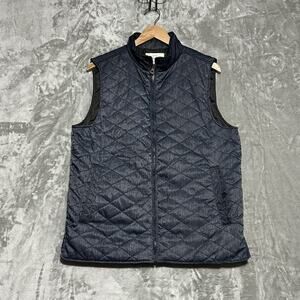 Weatherproof Vintage Quilted Vest Mens M Blue Preppy Outdoors Lined Cabincore